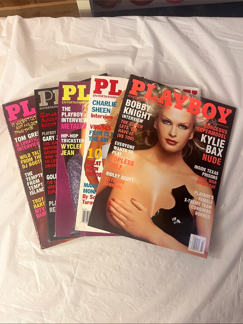 Vintage 2001 PLAYBOY Magazines Lot of 5 magazines